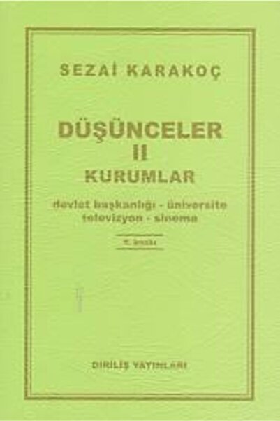 Diriliş Yayınları Düşünceler 2 - Kurumlar Sezai Karakoç