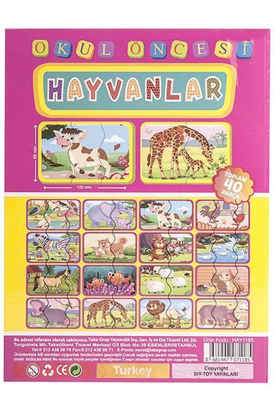 Diytoy Completing Animals Cards Baby Puzzle
