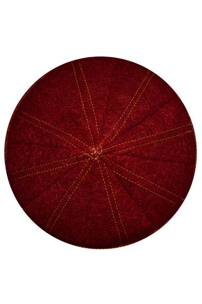 şahinbak Domed Claret Red Felt Skullcap, Skullcap, Burgundy Skullcap, Felt Skullcap T055