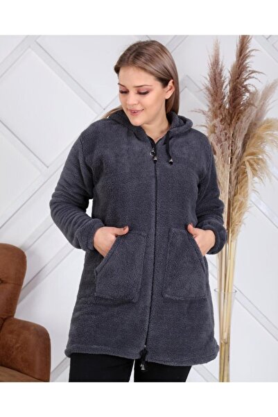 BÜYÜK BEDEN BESA Jachetă de pluș cu glugă