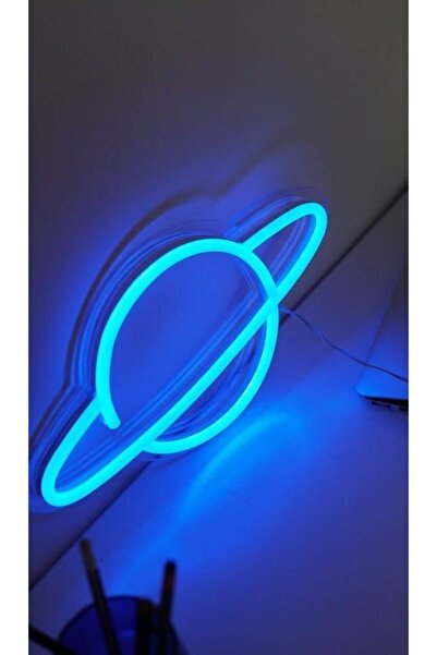 Red Proje Neon Led Aydınlatma Saturn Gece Lambası Parti Süsü Işıklı Duvar Dekor