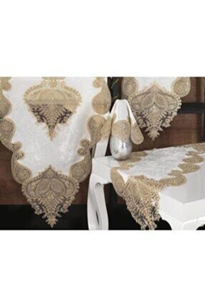 İpekçe Verna 5 Parça Fransız Gupurlu Salo Takımı