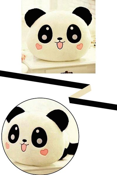 ASKA Cute Plush Pillow with Heart Cheeks and Panda Figure
