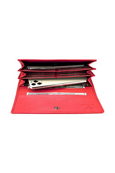 Garbalia 100% Handmade Genuine Leather Dusty Rose Women's Money Portfolio with Mobile Phone Compartment