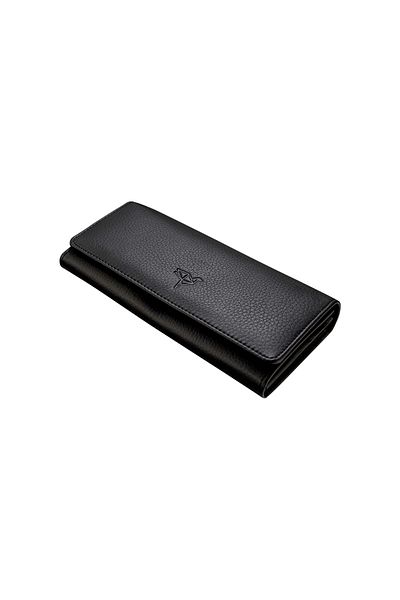 Garbalia 100% Handmade Genuine Leather Women's Money Portfolio with Black Cell Phone Compartment