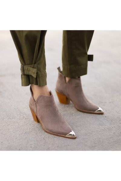 Elegant Ayakkabı Kadın Bot Lotus Süet Vizon