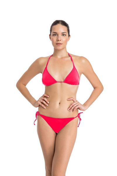 Dagi Rote Spaghetti-Bikinihose für Damen