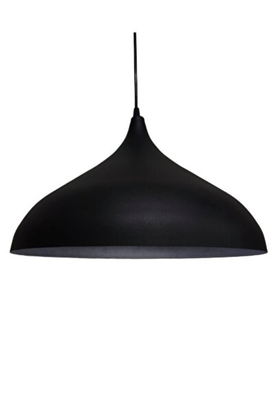S Retro Rustic Black Inner Black Metal Pendant 43 Cm Width