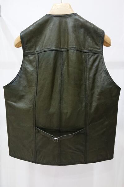 NEW VENTURE GIAN FERRE SOLID LEATHER Erkek Deri Yelek Y2019