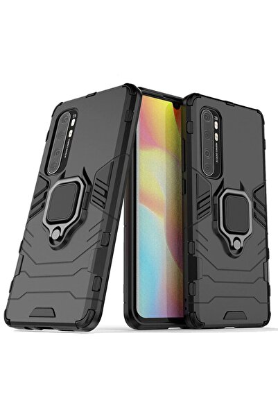 Microcase Xiaomi Mi Note 10 Lite Batman Serisi Yüzük Standlı Armor Kılıf