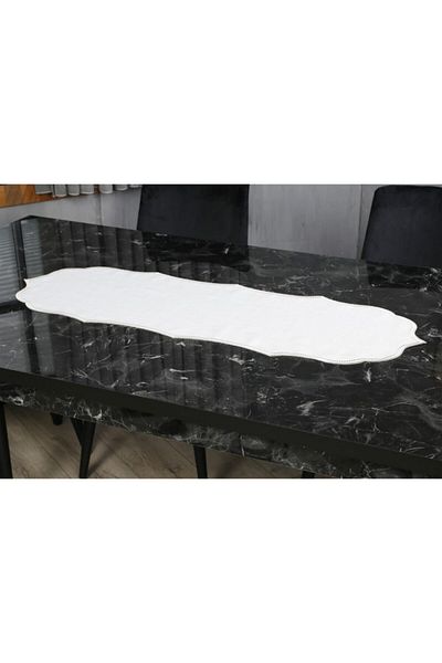 caka home design RUNNER LISA EMBROIDERED LINEN EFFECT (STONE)