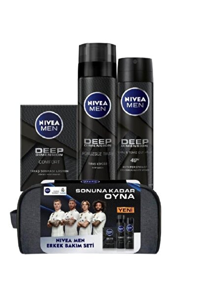 NIVEA Men Deep Dımensıon Erkek Bakım Seti Çanta Hediyeli
