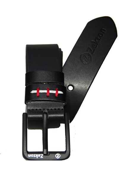 ZEKTON حزام جلد صناعي أسود للجنسين