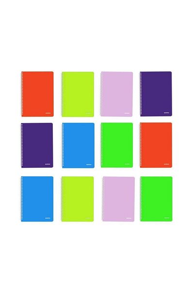 Mopak A4 60 Sheets Checked 12-Piece Notebook - Spiral Pp Cover