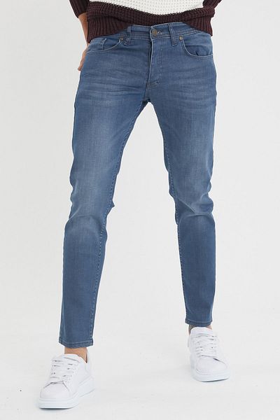 Tarz Cool Men's Blue Denim Slim Fit Trousers