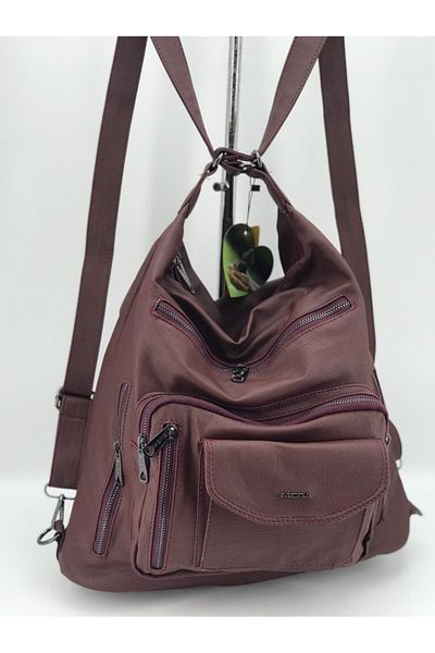 MEGA ÇANTA Rucsac și geantă de umăr de damă Bordeaux