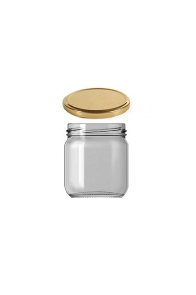 Paşabahçe 10-Piece Glass Jar 210 Cc with Lid - White/gold Lid - Mama Baby