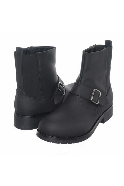 İriadam K186-5 Black Nubuck Elastic Large Size Women's Boots