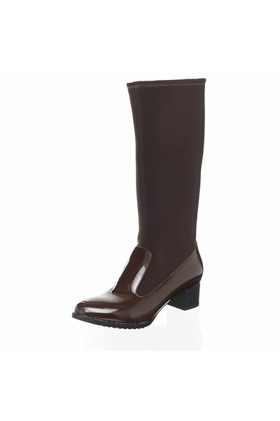 İriadam K163 Brown Stretch Large Size Comfortable Stylish Women's Boots