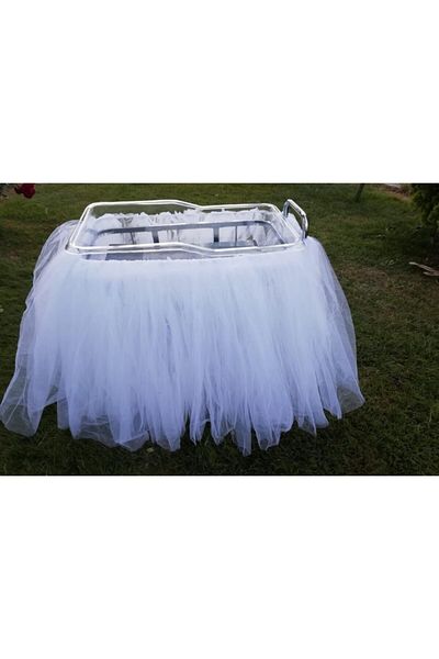 EXİZTİCARET Fluffy Crystal Tutu Tulle Cremation Skirt 30 M2- Λευκό Χρώμα