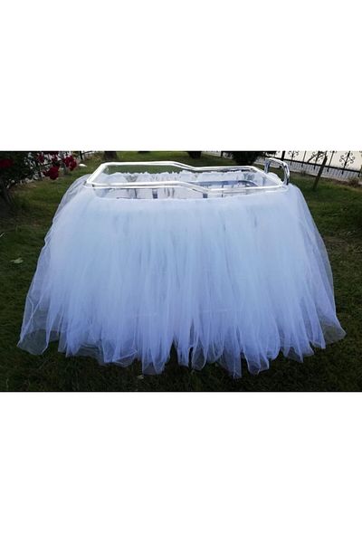 EXİZTİCARET Fluffy Crystal Tutu Tulle Cremation Skirt 30 M2- Λευκό Χρώμα