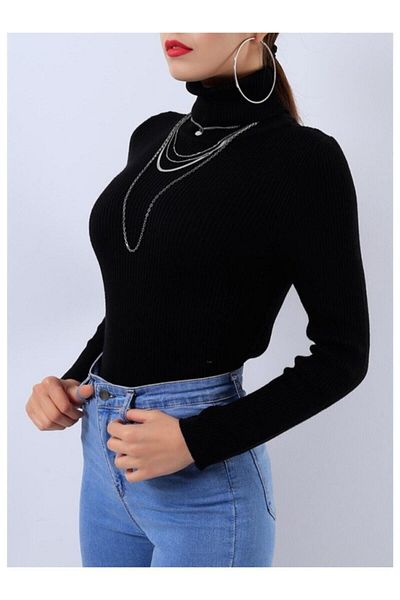 Tommy Women's Turtleneck Sweater (Black)