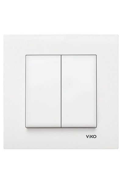 VİKO Viko Karre Model White Commitator (Double Switch) Frame Included