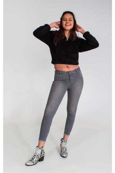 Collezione Unisex Siyah Peluş Sweatshırt