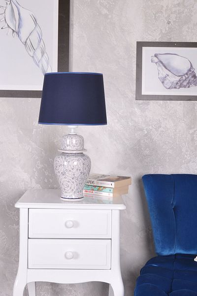 Qdec Bleu Blanc Shah Vase Lampshade Sparse Rug Blue