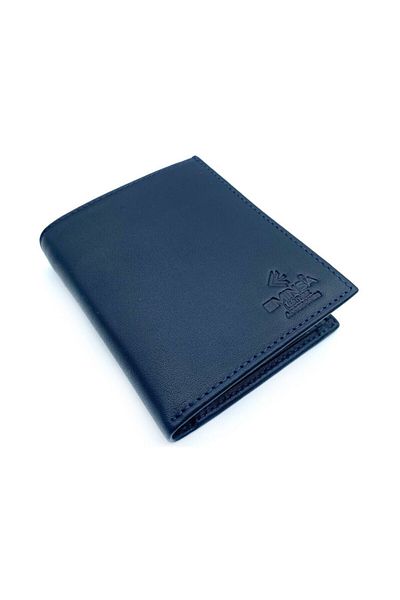Eminsa Navy Blue Leather Vertical Men's Wallet