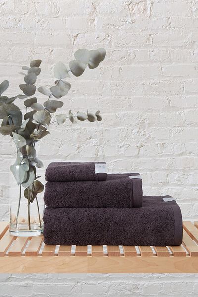 Upline Mauro 100% Organic Cotton Smoked 3-Piece Towel Set (30X30+50X90+70X130)