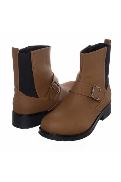İriadam حذاء نسائي K186-4 أسمر Nubuck مرن كبير الحجم