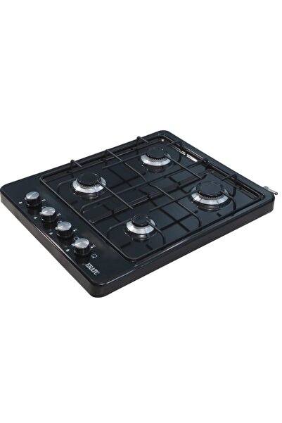ERATO 4 Gözlü Setüstü Ocak Üstten Düğmeli Siyah Lpg Tüp Uyumlu