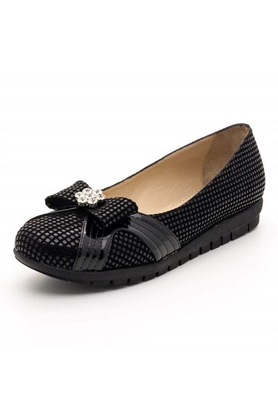 İriadam 18539 Black Drop Print Large Size Ballerinas