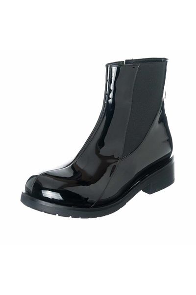 İriadam K418 Black Patent Leather New Season Large Size Women's Boots