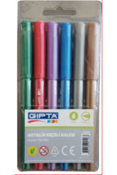 Gıpta Felted Crayons with PVC Bag 6 Metallic Colors K4040