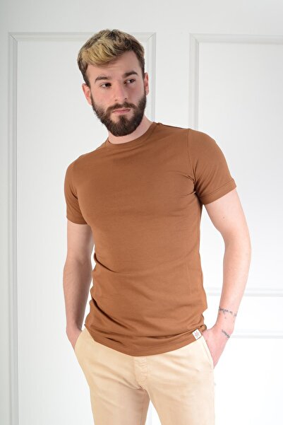 Luppo Club Tricou maro slim pentru bărbați - Basic