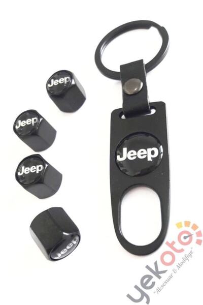Yekoto 1St Quality Jeep Metal Keychain and Valve Cover Set