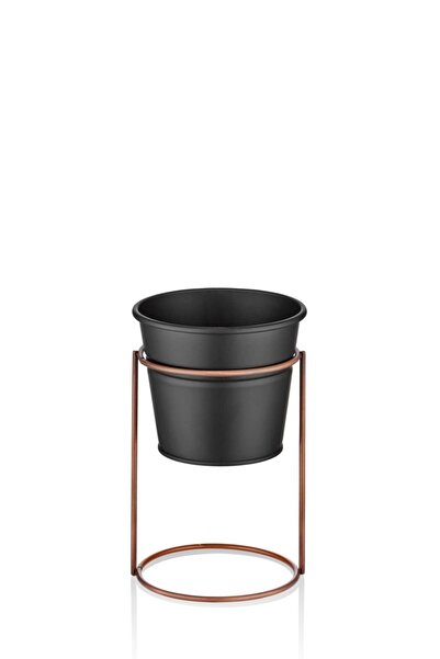 The Mia Çiçeklik Ayaklı 21 Cm - Siyah