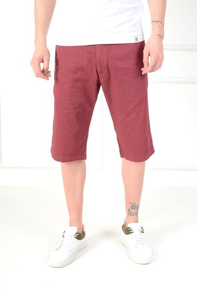 Luppo Club Bermuda Patterned Claret Red Men's Shorts