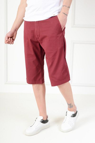 Luppo Club Bermuda Patterned Claret Red Men's Shorts