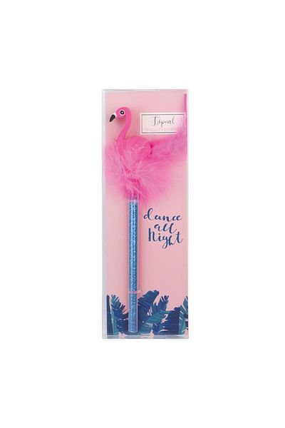 Pyrus Feather Pen with Eraser Flamingo Blue