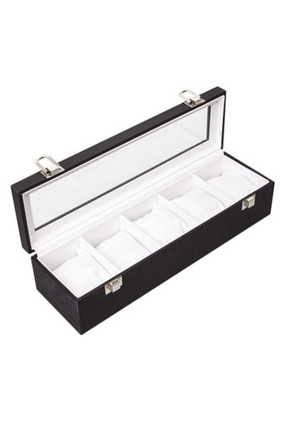 STAND MARKET Watch Box 5 Pieces Black Inside White