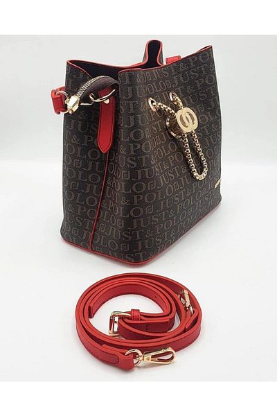 Just Polo Women's Red Brown Hand Shoulder Bag