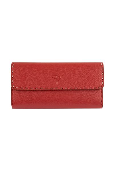 Garbalia Genuine Leather Saddler Rose Dusty Women's Money Portfolio with Stitched Phone Compartment