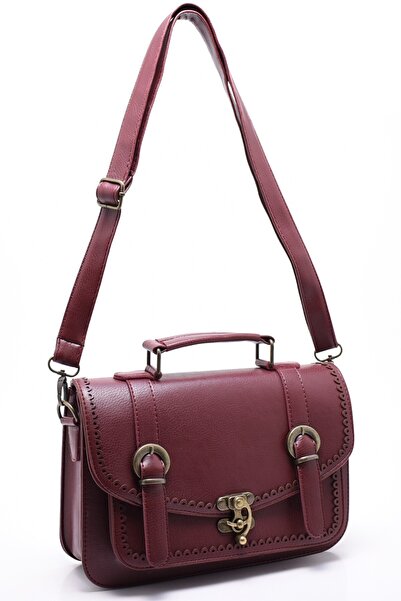 Jasmin Geanta de dama Rosie Claret Model cu curea de mana si umar