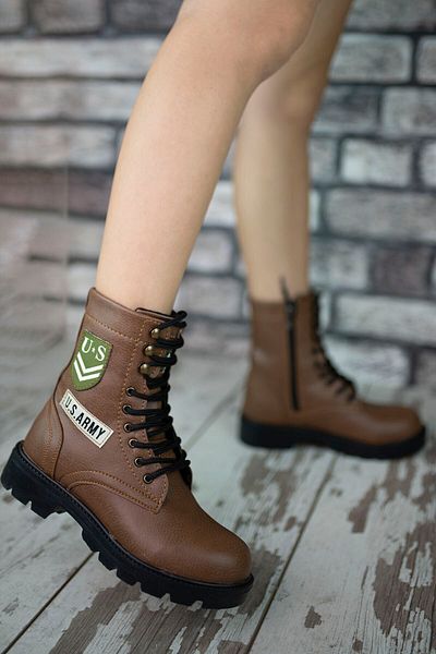 Riccon Tan Unisex Biker Boots 0012538