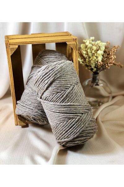 EBMA HOBİ Cotton Macrame Scanning Rope - 3 Mm - Brown (1 Piece)