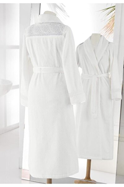 Soft Cotton Queen Bornoz Ekru