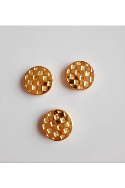 canan dizayn Metalized Button 2 Holes Gold 12.5 Mm Pack of 20
